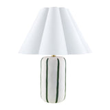Modern European furniture - Ceramic Scalloped Linen Table Lamp - www.oroa.com
