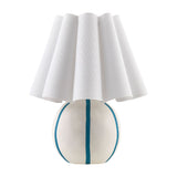 Modern European furniture - Lined Round Ceramic Table Lamp - www.oroa.com