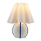 Modern European furniture - Lined Round Ceramic Table Lamp - www.oroa.com