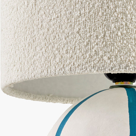 Modern European furniture - Round Lined Ceramic Table Lamp - www.oroa.com