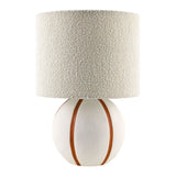 Modern European furniture - Round Lined Ceramic Table Lamp - www.oroa.com