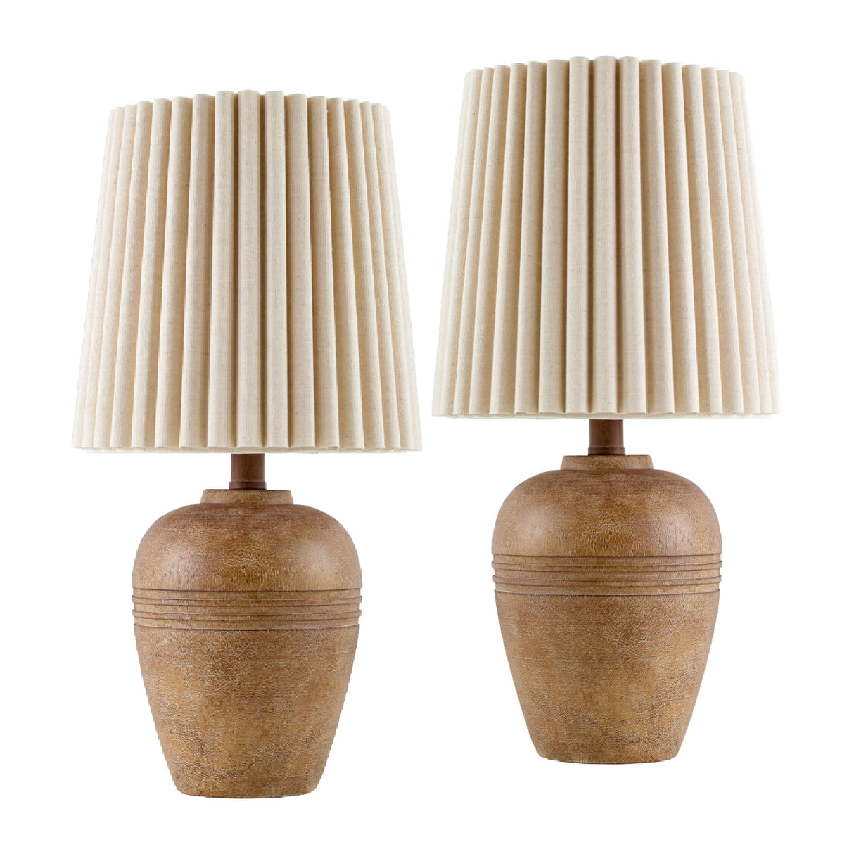   Modern European furniture - Fluted Linen Table Lamp Set (2) - www.oroa.com | Oroa.com