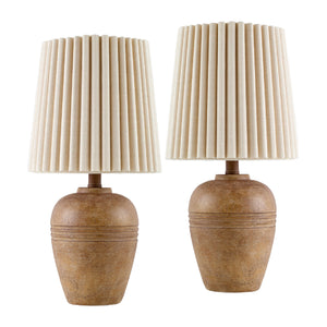   Modern European furniture - Fluted Linen Table Lamp Set (2) - www.oroa.com | Oroa.com