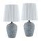 Modern European furniture - Fluted Linen Table Lamp Set (2) - www.oroa.com