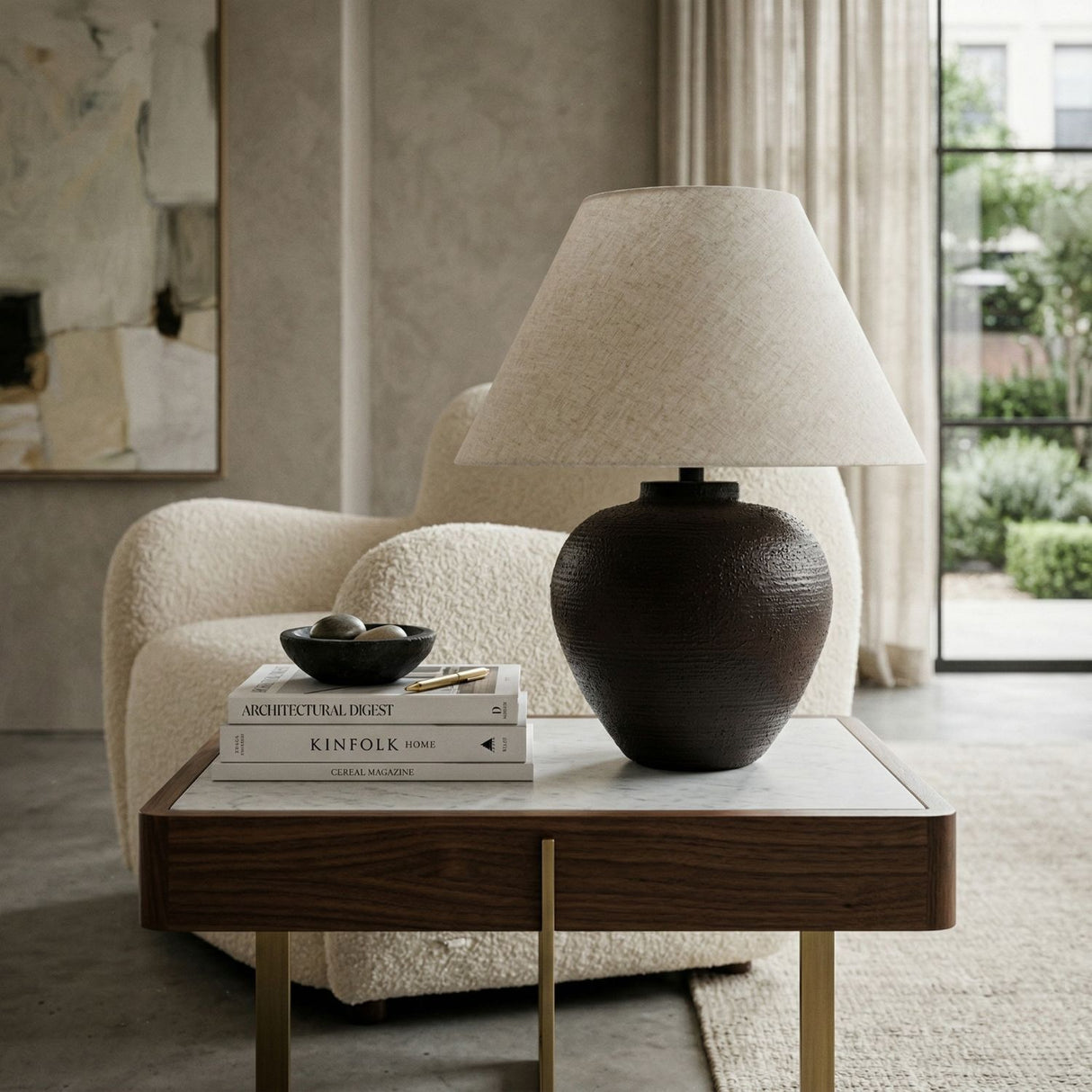   Empire Linen Shade Table Lamp | Oroa.com