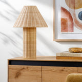 Modern European furniture - Beige Rattan Accent Table Lamp - www.oroa.com