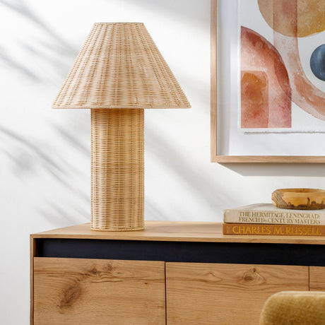 Modern European furniture - Beige Rattan Accent Table Lamp - www.oroa.com