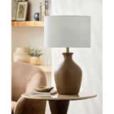 Modern European furniture - Linen Drum Shade Table Lamp - www.oroa.com