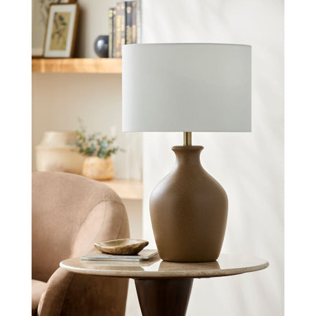 Modern European furniture - Linen Drum Shade Table Lamp - www.oroa.com