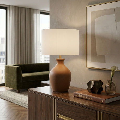 Modern European furniture - Linen Drum Shade Table Lamp - www.oroa.com