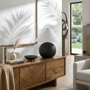   Modern European furniture - Black Round Ceramic Table Lamp - www.oroa.com | Oroa.com