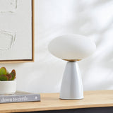 Modern European furniture - Oval White Glass Table Lamp - www.oroa.com