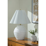 Modern European furniture - Scallop Folded Linen Table Lamp - www.oroa.com