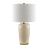 Modern European furniture - Glazed Ceramic Linen Table Lamp - www.oroa.com