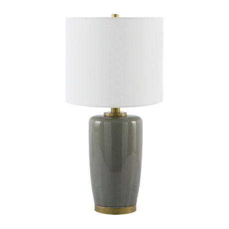 Modern European furniture - Glazed Ceramic Linen Table Lamp - www.oroa.com