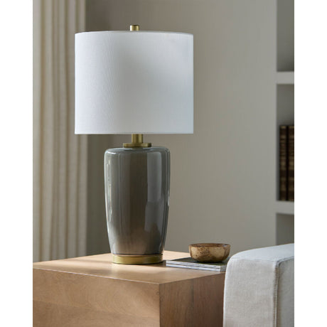 Modern European furniture - Glazed Ceramic Linen Table Lamp - www.oroa.com