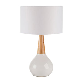 Ceramic Wood Base Table Lamp – Kent – front view