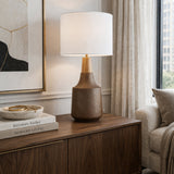 Modern European furniture - Drum Linen Shade Table Lamp - www.oroa.com