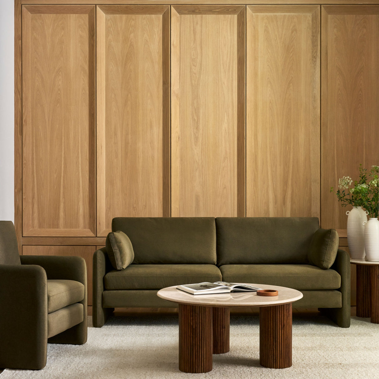   White Glazed Ceramic Vase Set (2) | Oroa.com