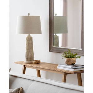   Modern European furniture - Beaded Beige Linen Table Lamp - www.oroa.com | Oroa.com