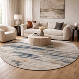 Modern furniture - Multicolored Viscose Wool Round Carpet - www.oroa.com
