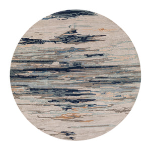   Modern furniture - Multicolored Viscose Wool Round Carpet - www.oroa.com | Oroa.com