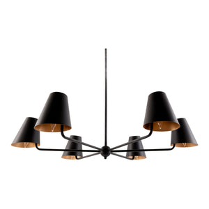   6-Light Black Metal Chandelier | Oroa.com
