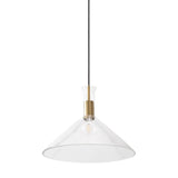 Modern European furniture - Conical Clear Glass Pendant Lamp - www.oroa.com