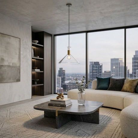   Conical Clear Glass Pendant Lamp | Oroa.com