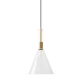 Modern European furniture - Conical Clear Glass Pendant Lamp - www.oroa.com