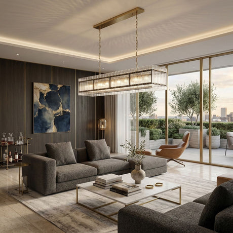   Glass Panels 10-Light Chandelier | Oroa.com