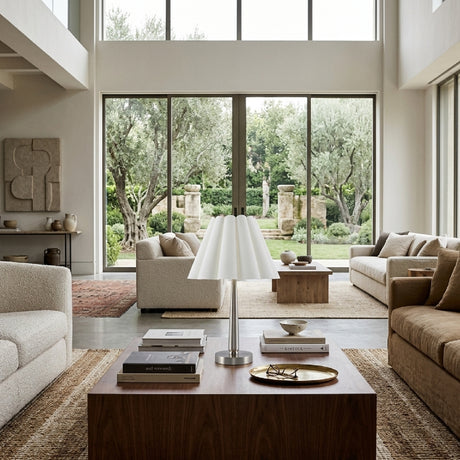   Iron Base Linen Table Lamp | Oroa.com