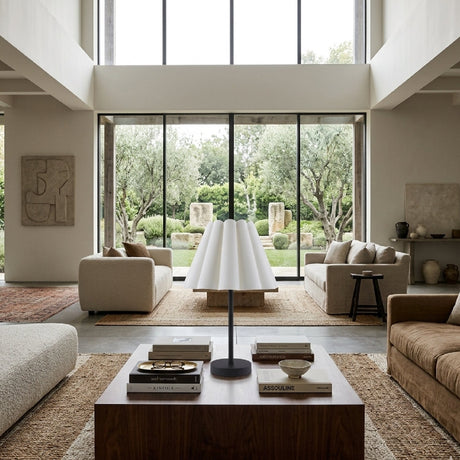 Modern European furniture - Iron Base Linen Table Lamp - www.oroa.com