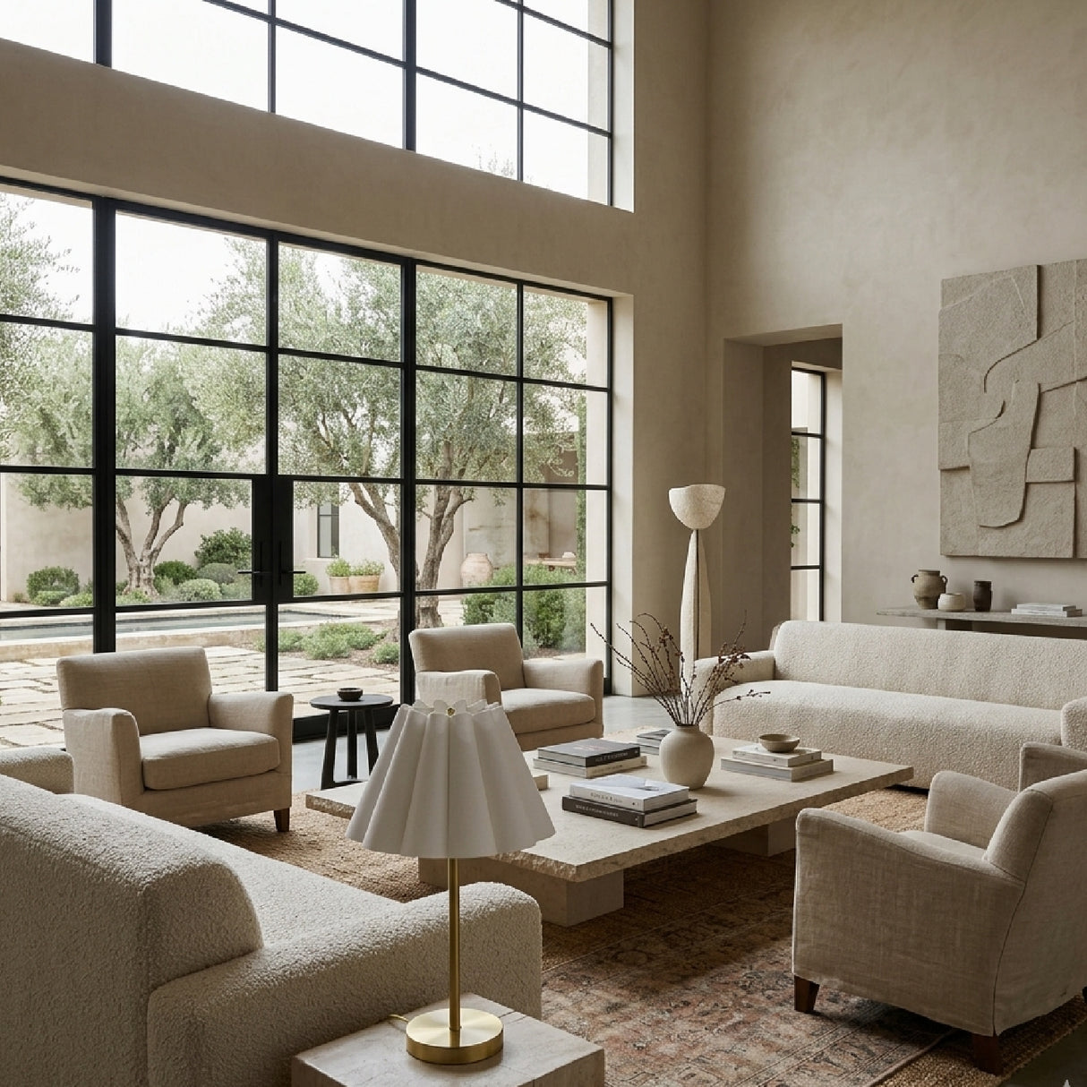   Iron Base Linen Table Lamp | Oroa.com