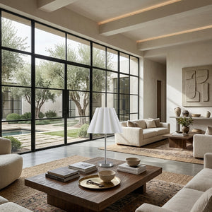   Iron Base Linen Table Lamp | Oroa.com