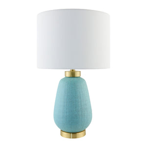   Modern European furniture - Glazed Teal Ceramic Table Lamp - www.oroa.com | Oroa.com