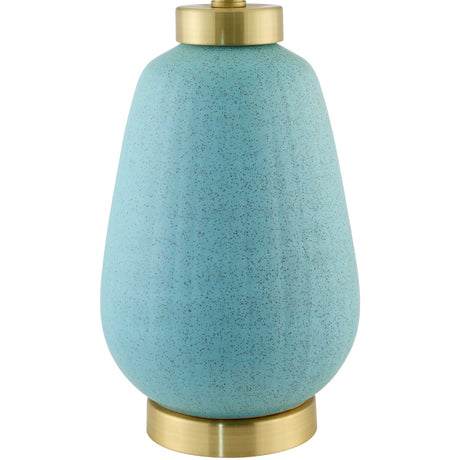 Modern European furniture - Glazed Teal Ceramic Table Lamp - www.oroa.com