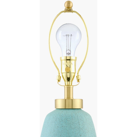 Modern European furniture - Glazed Teal Ceramic Table Lamp - www.oroa.com