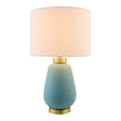 Modern European furniture - Glazed Teal Ceramic Table Lamp - www.oroa.com