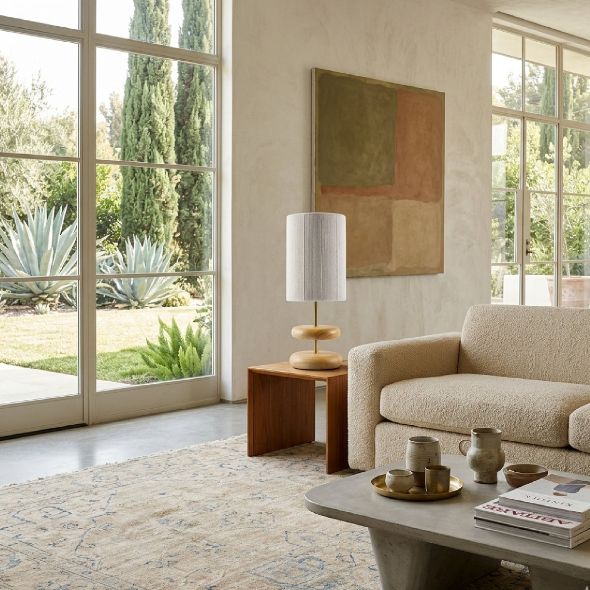   Modern European furniture - White Jute Accent Table Lamp - www.oroa.com | Oroa.com