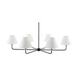 Modern European furniture - 6-Light White Linen Chandelier - www.oroa.com