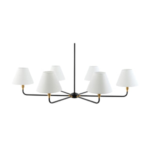   Modern European furniture - 6-Light White Linen Chandelier - www.oroa.com | Oroa.com