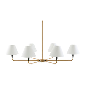   Modern European furniture - 6-Light White Linen Chandelier - www.oroa.com | Oroa.com
