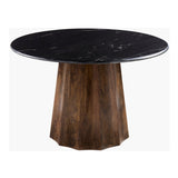 Modern European furniture - Black Marble Round Dining Table - www.oroa.com