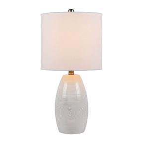 Modern European furniture - White Linen Ceramic Table Lamp - www.oroa.com