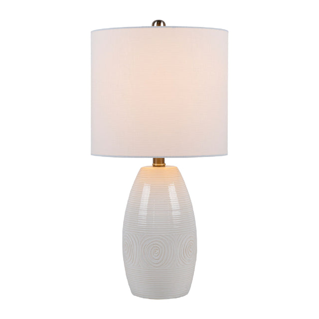Modern European furniture - White Linen Ceramic Table Lamp - www.oroa.com