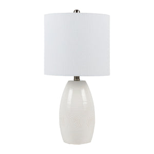   Modern European furniture - White Linen Ceramic Table Lamp - www.oroa.com | Oroa.com
