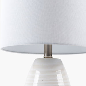   Modern European furniture - White Linen Ceramic Table Lamp - www.oroa.com | Oroa.com