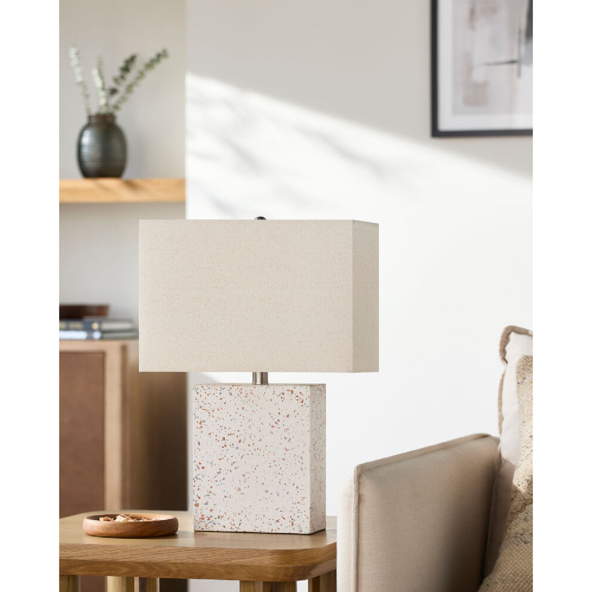   Brushed White Concrete Table Lamp | Oroa.com