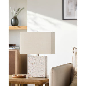   Brushed White Concrete Table Lamp | Oroa.com